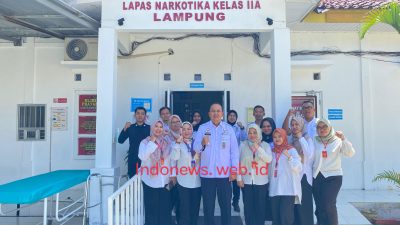 Lapas Narkotika Bandar Lampung Terima Monev Program HIV/AID dan PIMS dari Dinkes Lampung