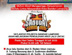 Saburai Grand Jam, Satlantas Polresta Bandar Lampung Alihkan Arus Lalu Lintas di Lingkar Lapangan Saburai