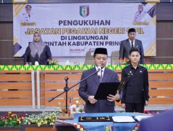 Bupati Pringsewu Kukuhkan 9 jabatan Pegawai Negeri Sipil