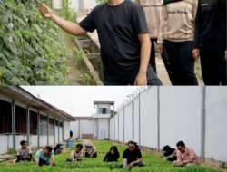 Dukung Ketahanan Pangan, Rutan Dumai Sukses Panen Kangkung dan Kacang Panjang.