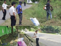 Wujudkan Lingkungan Asri, Petugas dan Warga Binaan Lapas Way Kanan Gotong Royong Bersihkan Fasilitas Umum