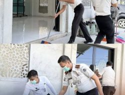 Sambut Ramadhan dengan Bersih-Bersih, Rutan Mempawah Gelar Bakti Sosial di Surau Nur Taufik