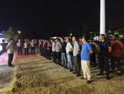 Jaga Kondusivitas Malam Akhir Pekan, Wakapolres Lampung Utara Pimpin Apel Siaga On Call Tim 4