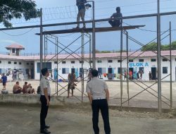 Perkuat Keamanan, Rutan Banda Aceh Awasi Pemasangan Kawat Duri di Area Blok A