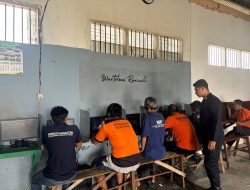 Pastikan Layanan komunikasi Berjalan Aman, Petugas Pengamanan Awasi Aktivitas Wartelsus Rutan Singkil