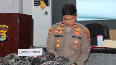 Polisi Gagalkan Penyelundupan Ribuan Cartridge Etomidate bernilai Rp29,8 Miliar di Bakauheni