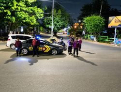 Cegah Kejahatan Malam, Polsek Sukarame Gelar Patroli Blue Light di Bandar Lampung